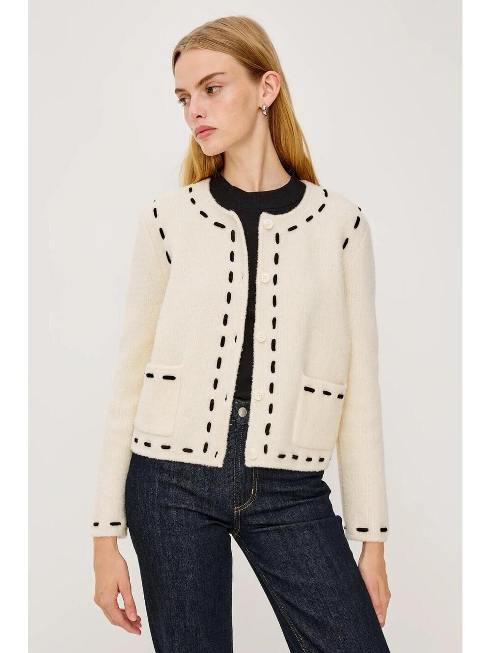 RAILS Women’s Juliette Wool|Cashmere Blend Cardigan In Ivory -Size XS